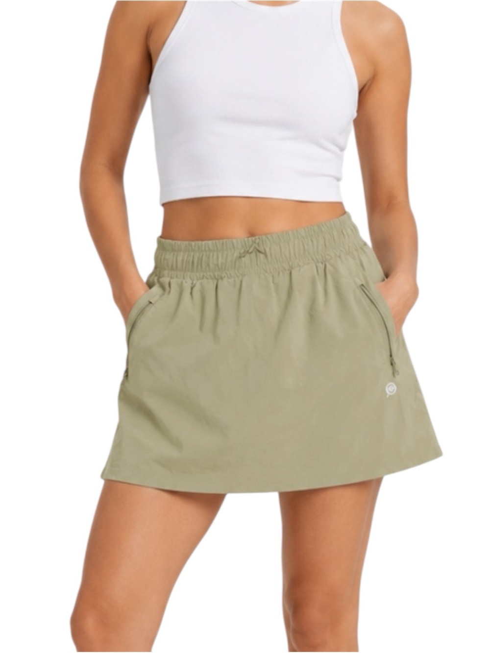 Born Outdoor Khaki Performance Athletic Skort Size Large New With Tags